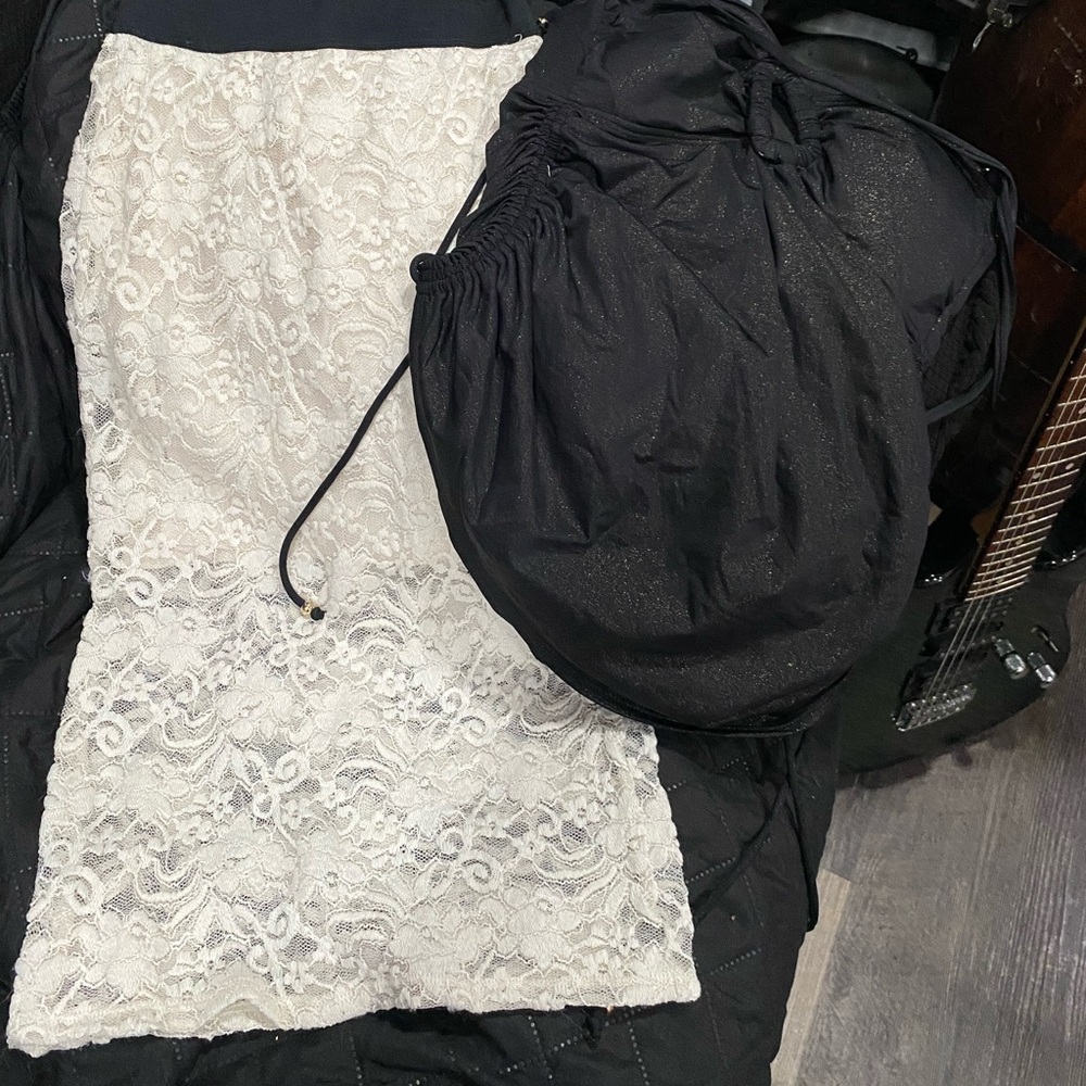 Hollister XS skirt, cami, 5 1/2 heels and a purse